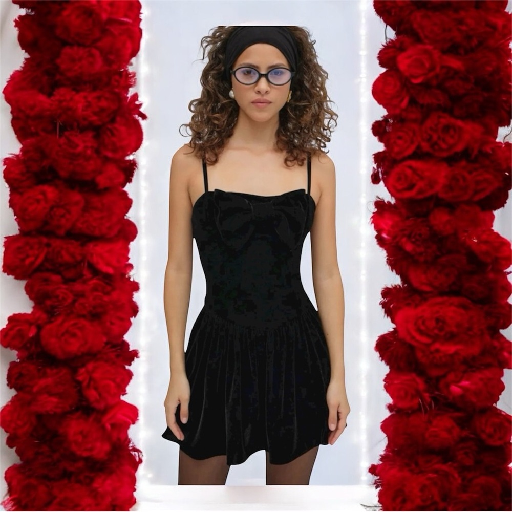 SOLD NWT For Love and Lemons Martini Velvet Mini Dress - Picture 3 of 12